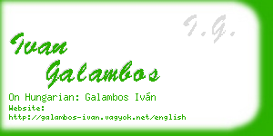 ivan galambos business card